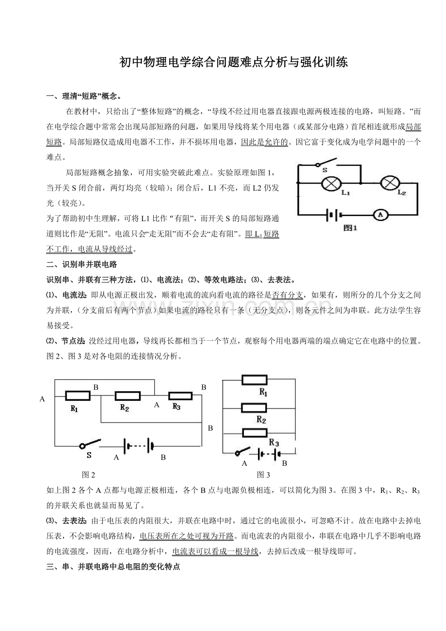 初中物理电学易错题精选.doc_第1页