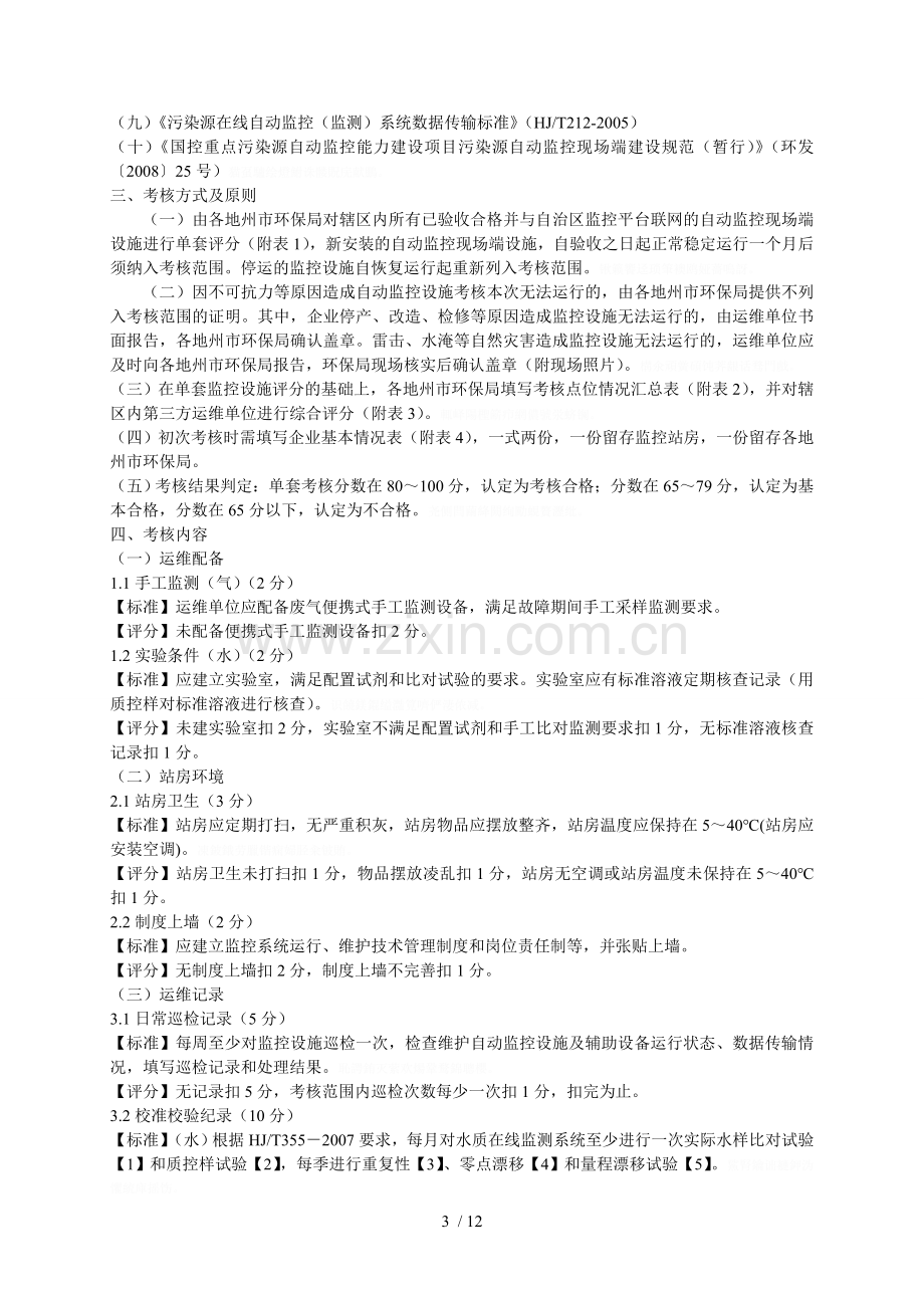 新疆维吾尔自治区污染源自动监控系统运行维护考核办法.doc_第3页