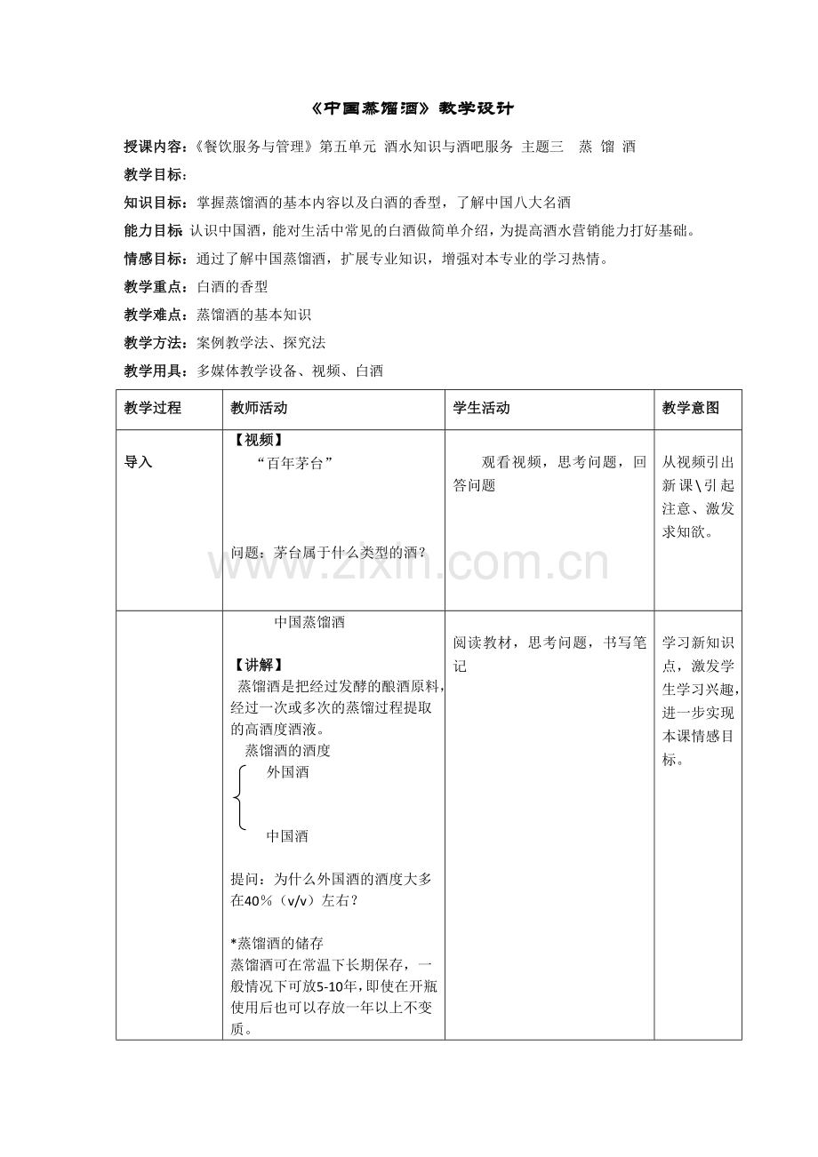 《中国蒸馏酒》教学设计.doc_第1页