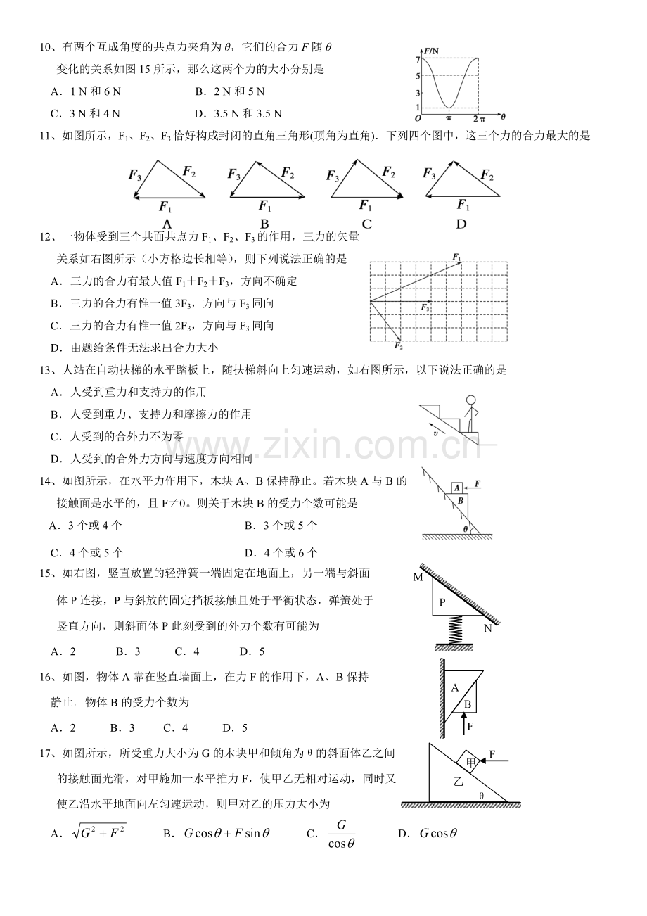 高一物理力的合成与分解练习题.doc_第2页