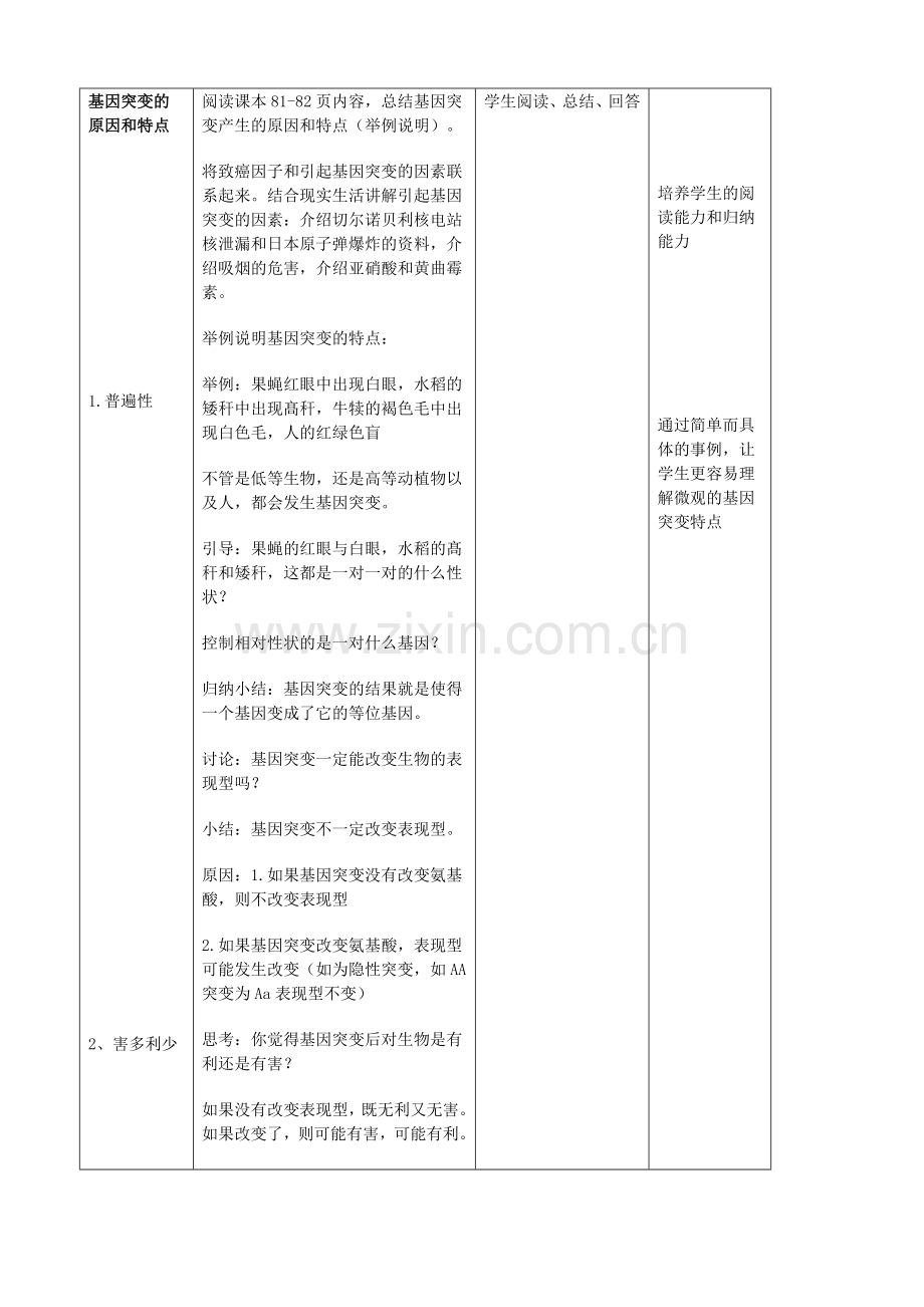 基因突变教学设计和教学反思.doc_第3页