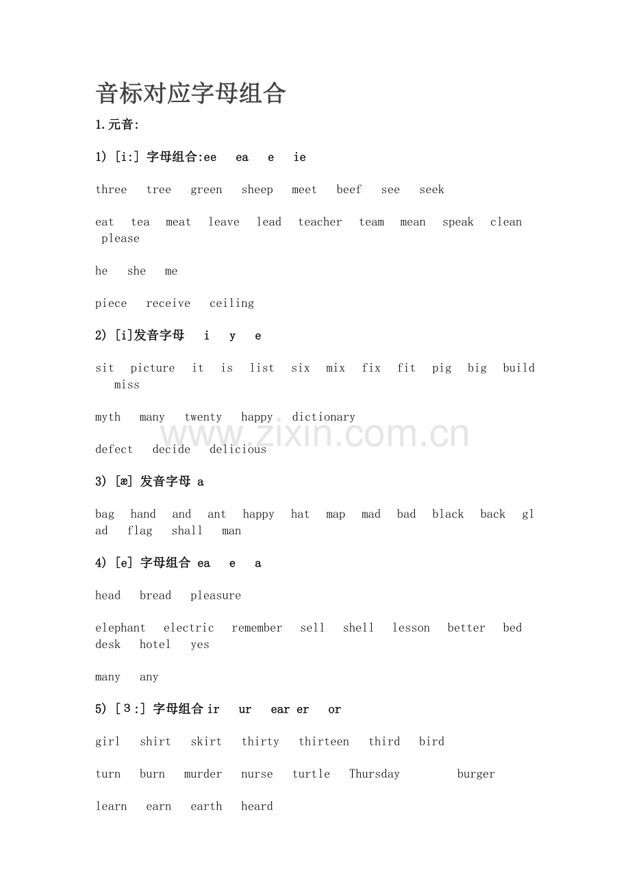 48个音标对应的字母.doc_第1页