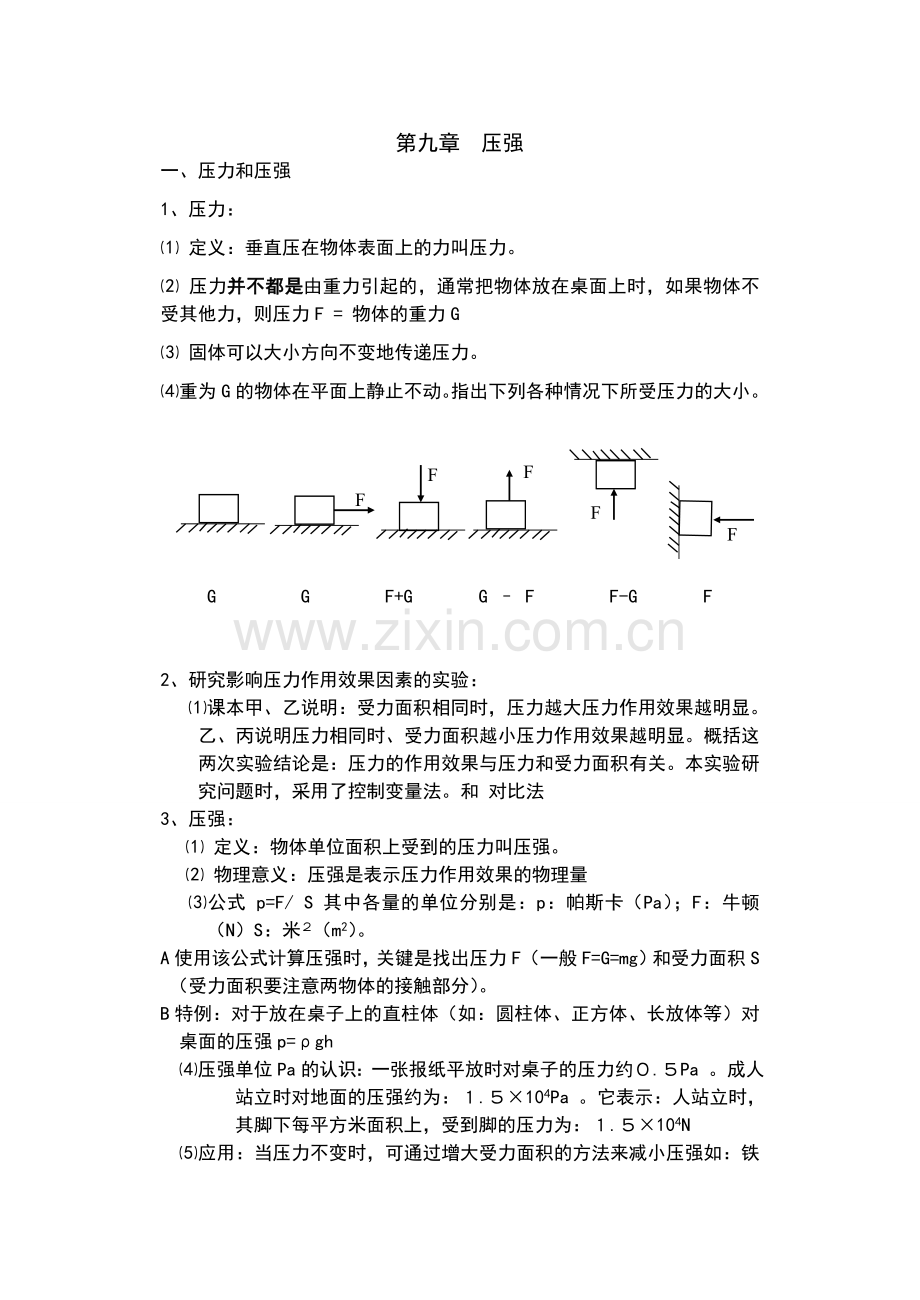 初中物理压强知识点总结.doc_第1页