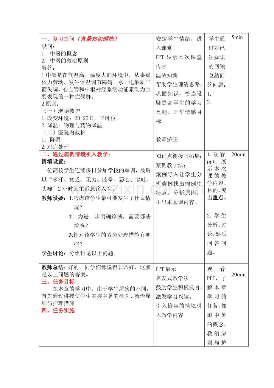 项目5;中暑病人急救护理教学设计.doc_第2页