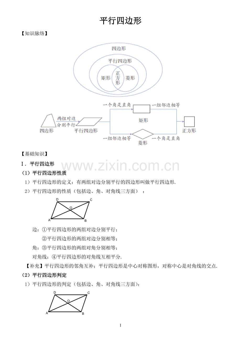 平行四边形全章知识点总结.doc_第1页