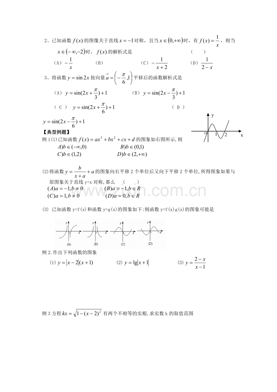 高中数学中的函数图象变换及练习题.doc_第2页