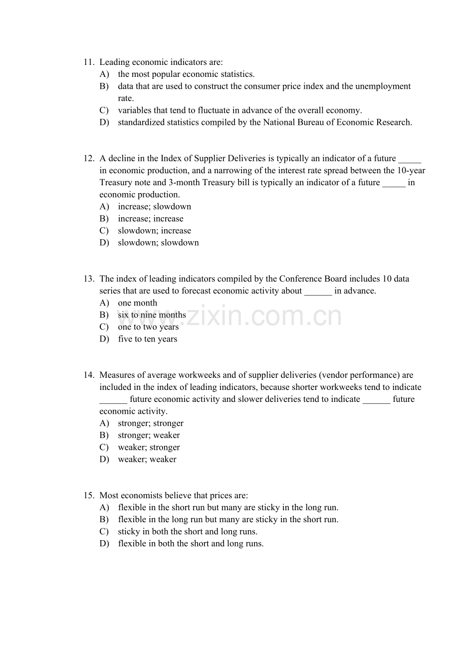 中级宏观经济学付费版题库10经济波动导论..doc_第3页