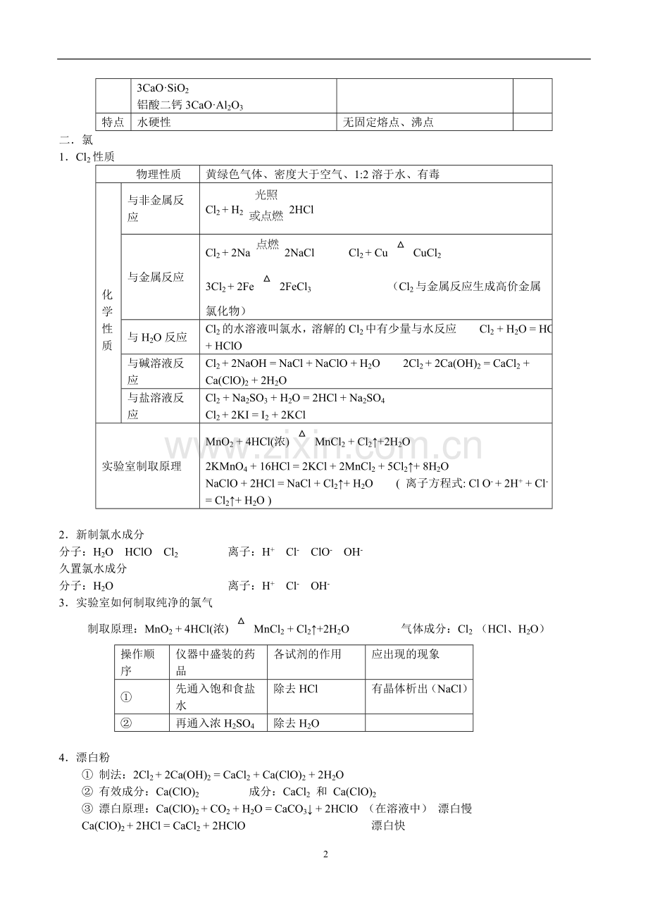 化学必修一第四章知识点及习题(含答案).doc_第2页