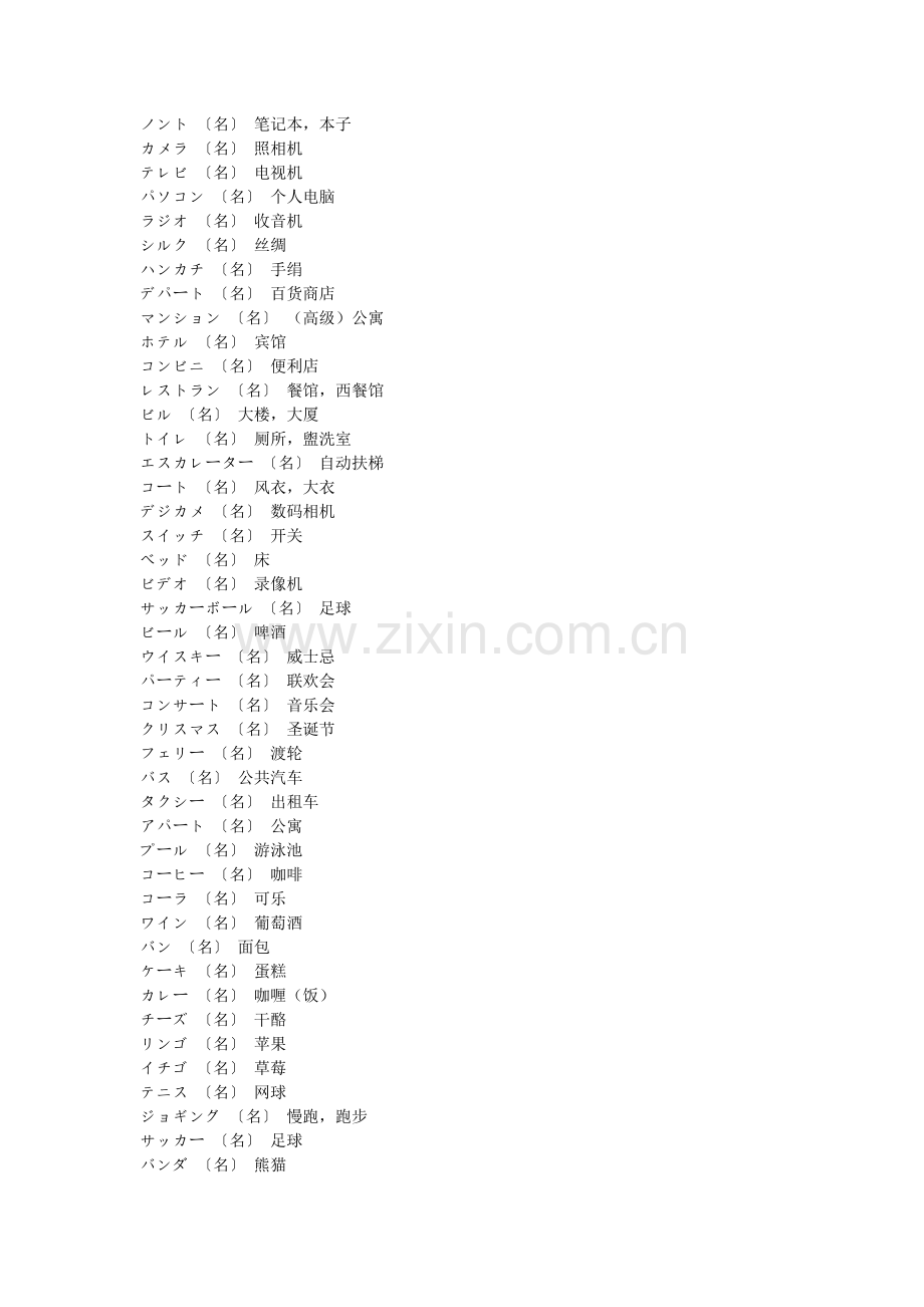 新版标准日本语初级外来语.doc_第1页