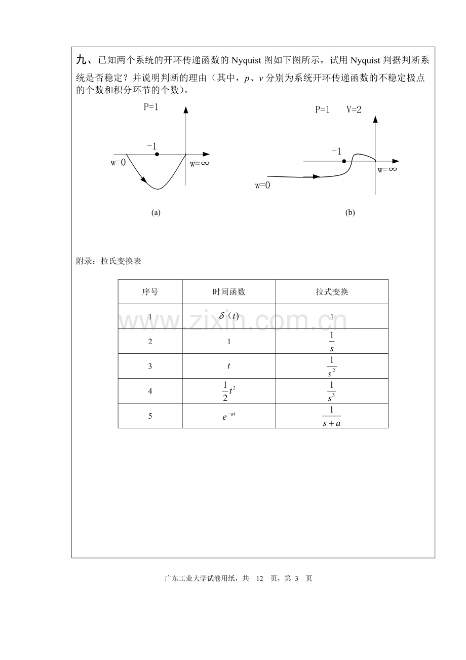 广东工业大学-机械工程控制基础试卷和答案.pdf_第3页