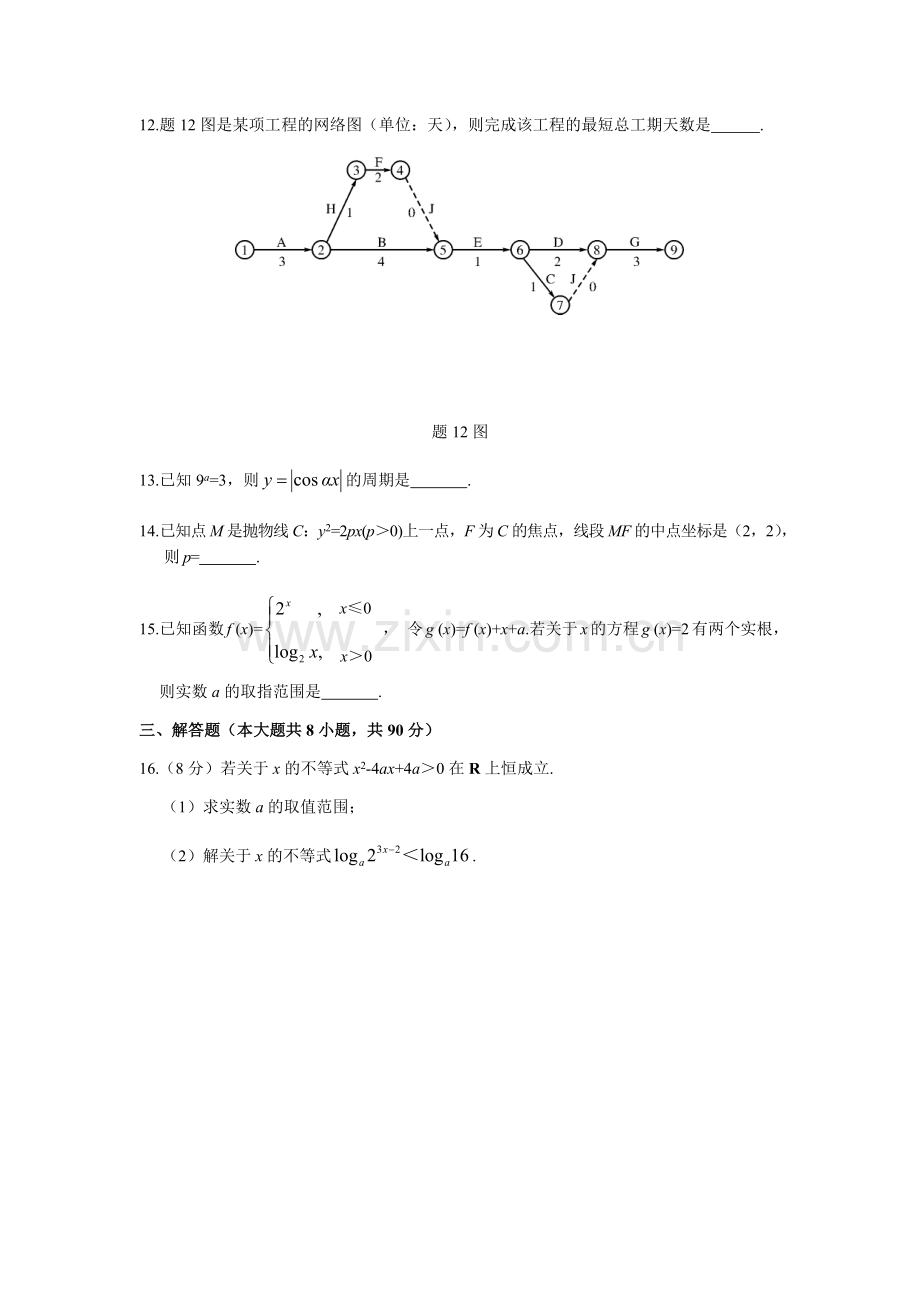 2019江苏省对口高考数学试卷(2).doc_第3页