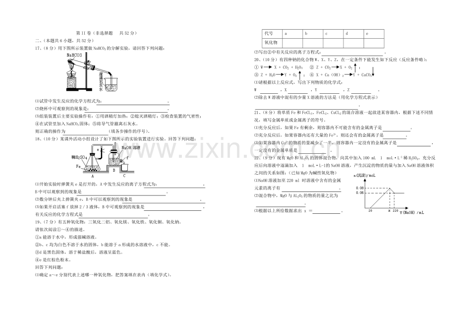 高一化学第三章金属及其化合物单元测试卷人教版必修1.doc_第2页