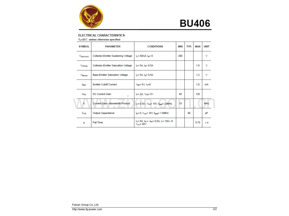 加湿器热销三极管型号BU406规格书.ppt_第3页