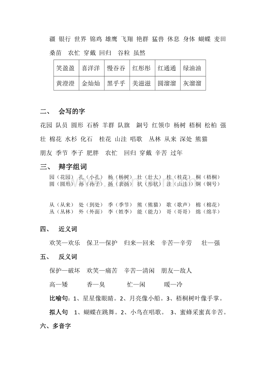 2019年部编版二年级上册语文知识点归纳汇总(很全)-(2).doc_第3页