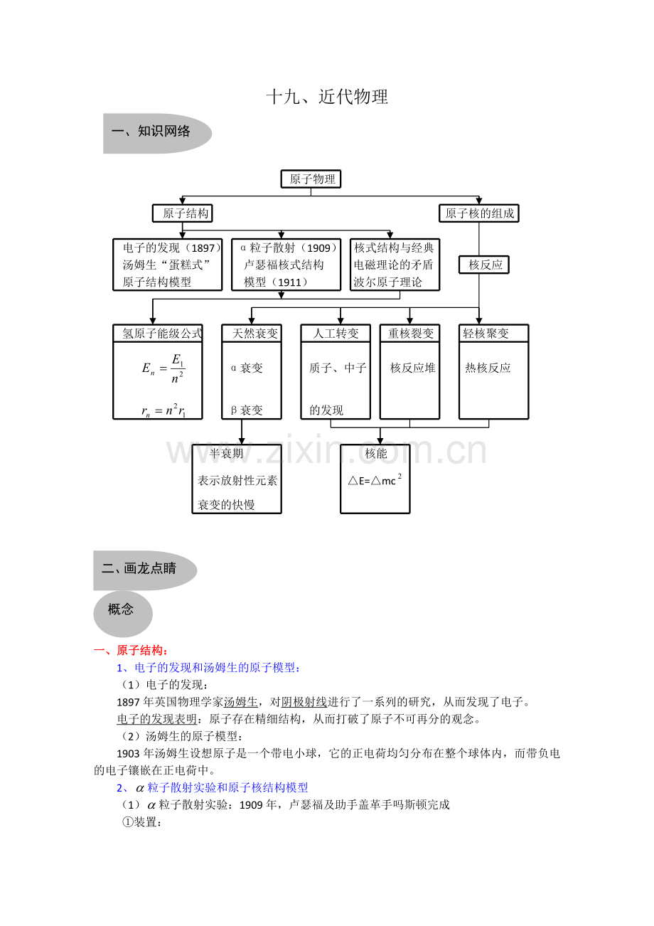 高考物理知识专题整理大全十九：近代物理.doc_第1页