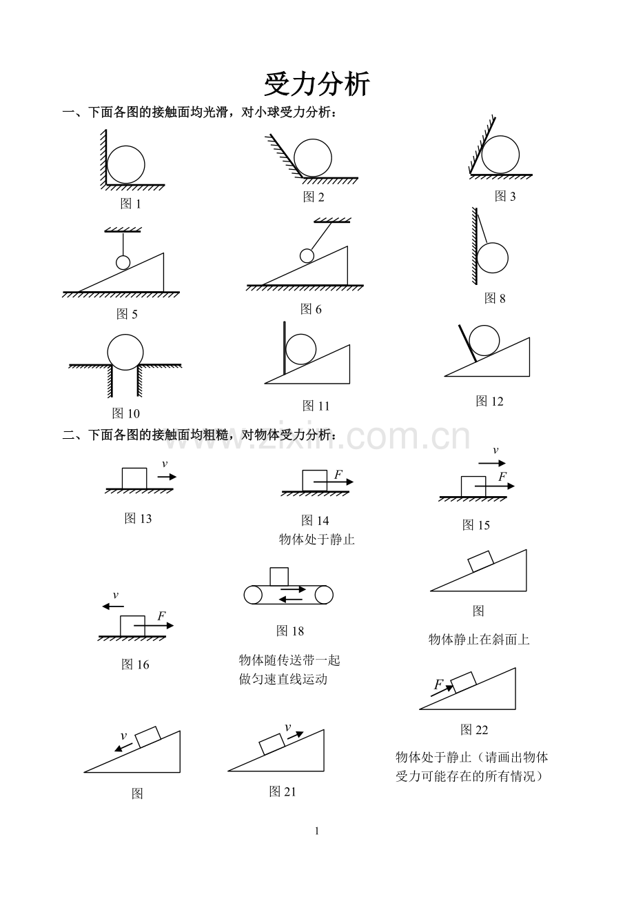 初中物理受力分析专题.doc_第1页