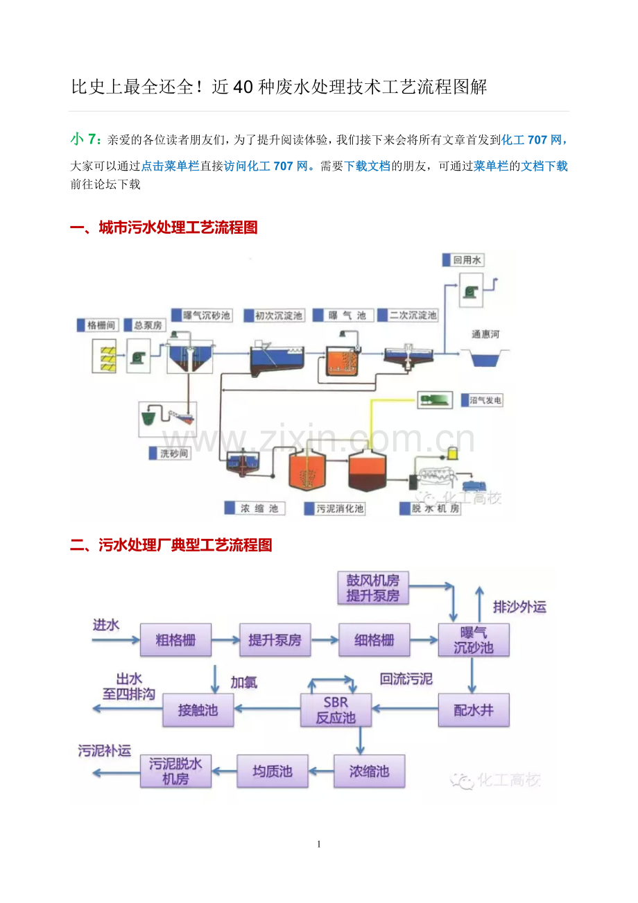 四十种污水处理工艺流程图.doc_第1页