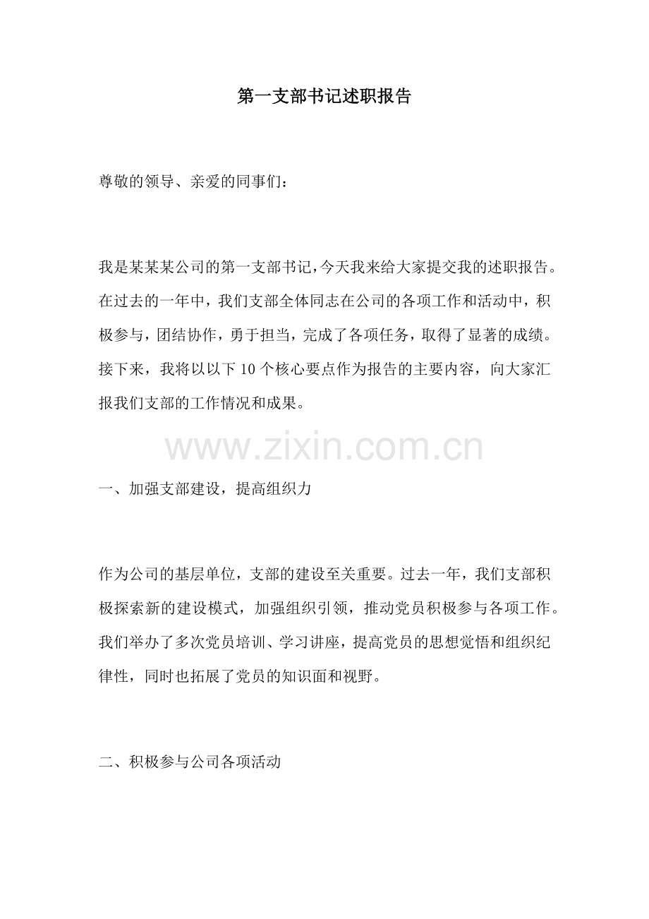 第一支部书记述职报告.docx_第1页