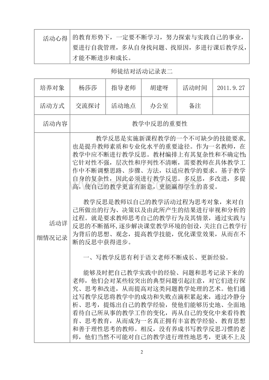 师徒结对活动记录表.doc_第2页