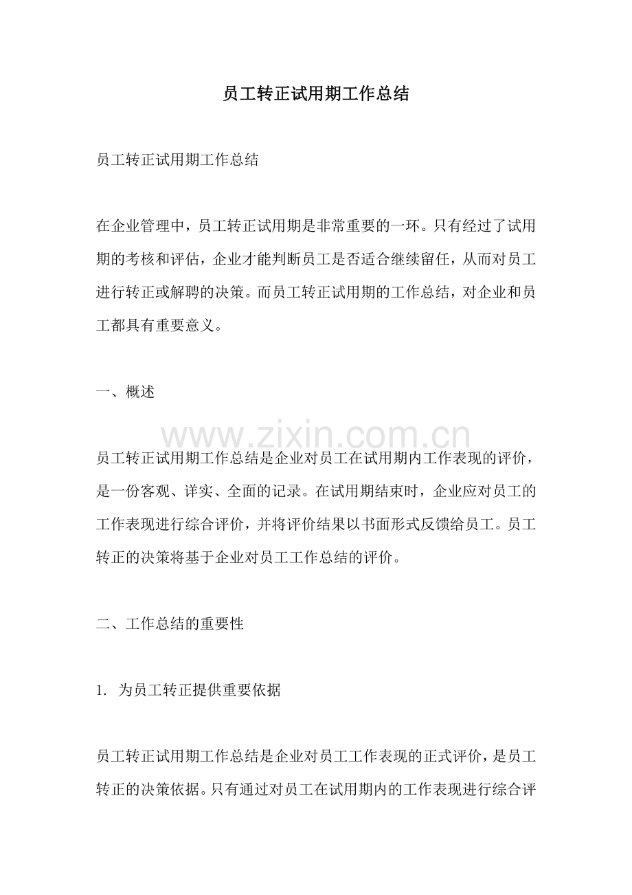 员工转正试用期工作总结.pdf_第1页