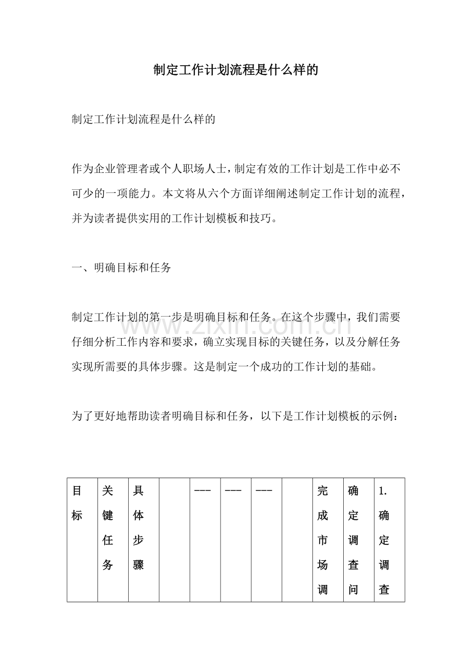 制定工作计划流程是什么样的.docx_第1页