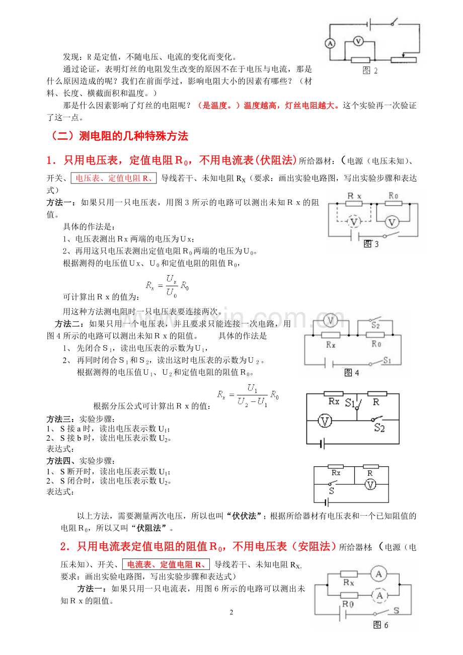 初中物理测电阻的多种方法.doc_第2页