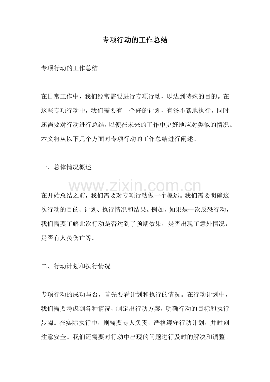 专项行动的工作总结.pdf_第1页