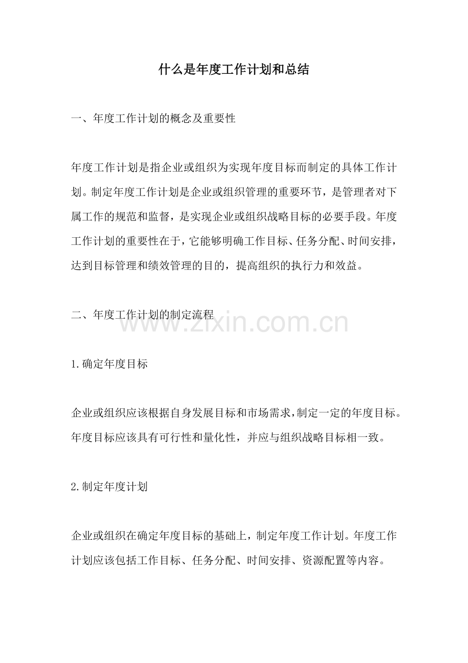 什么是年度工作计划和总结.docx_第1页