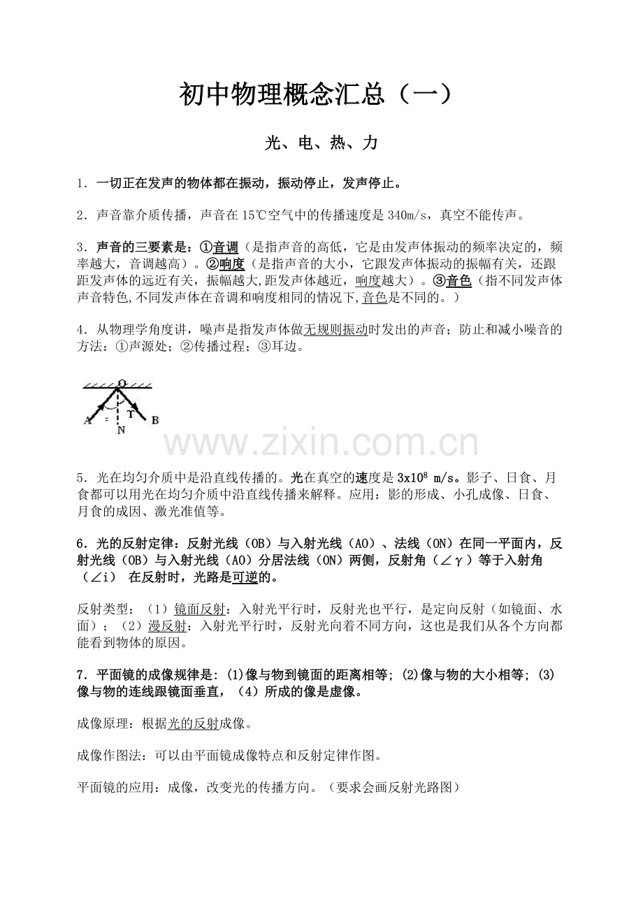 初中物理概念汇总.pdf_第1页