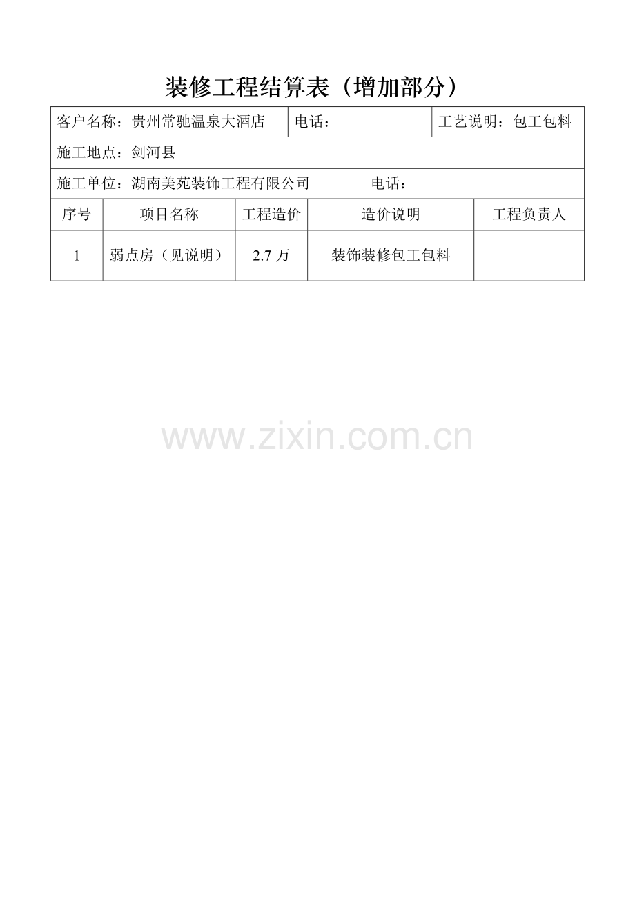 装修工程决算表.doc_第2页