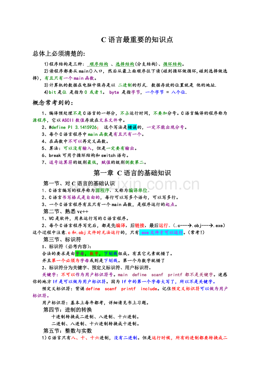 C语言知识点总结.doc_第1页