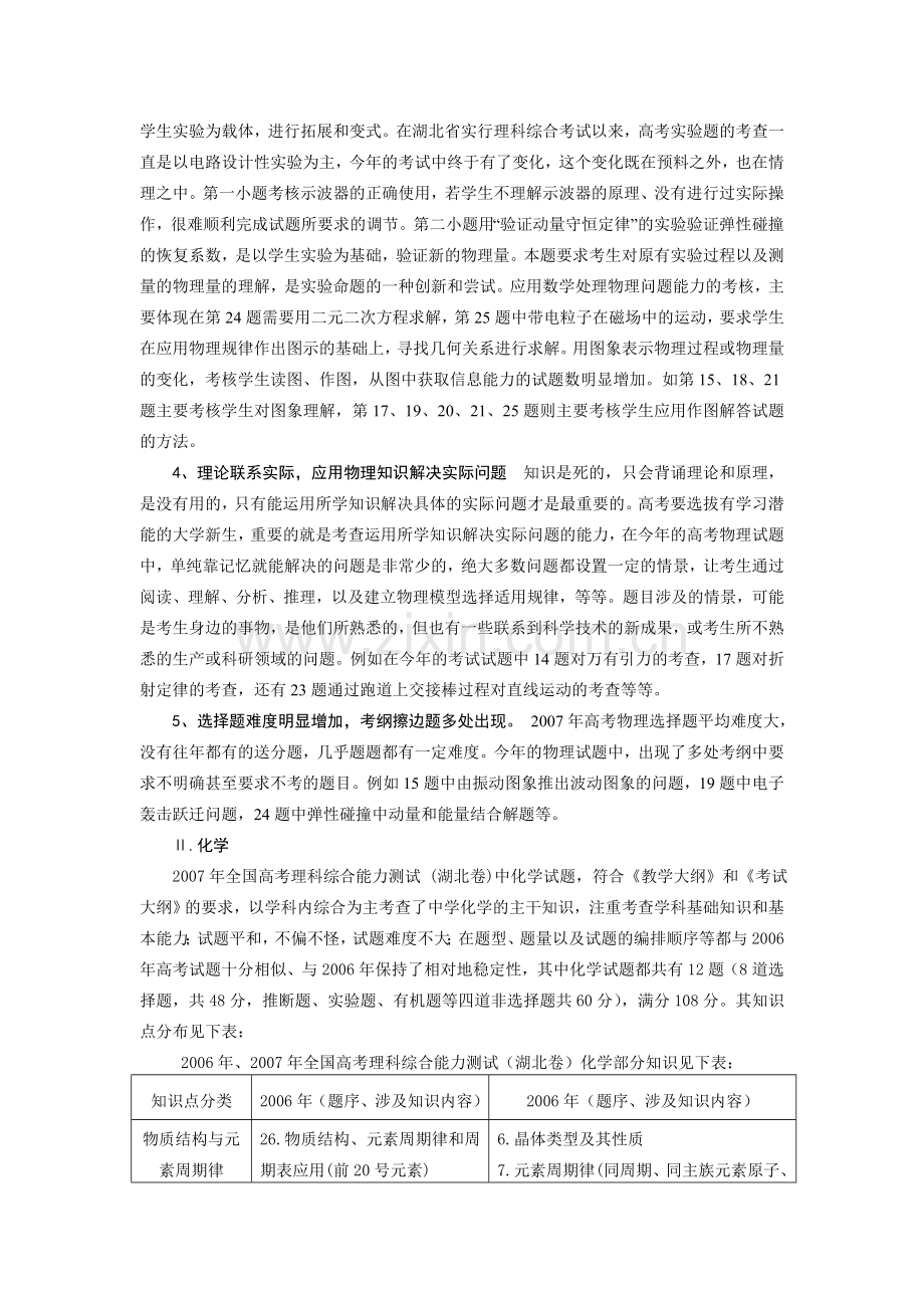 分析复习参考荆州市全国高考理科综合能力测试质量.doc_第3页