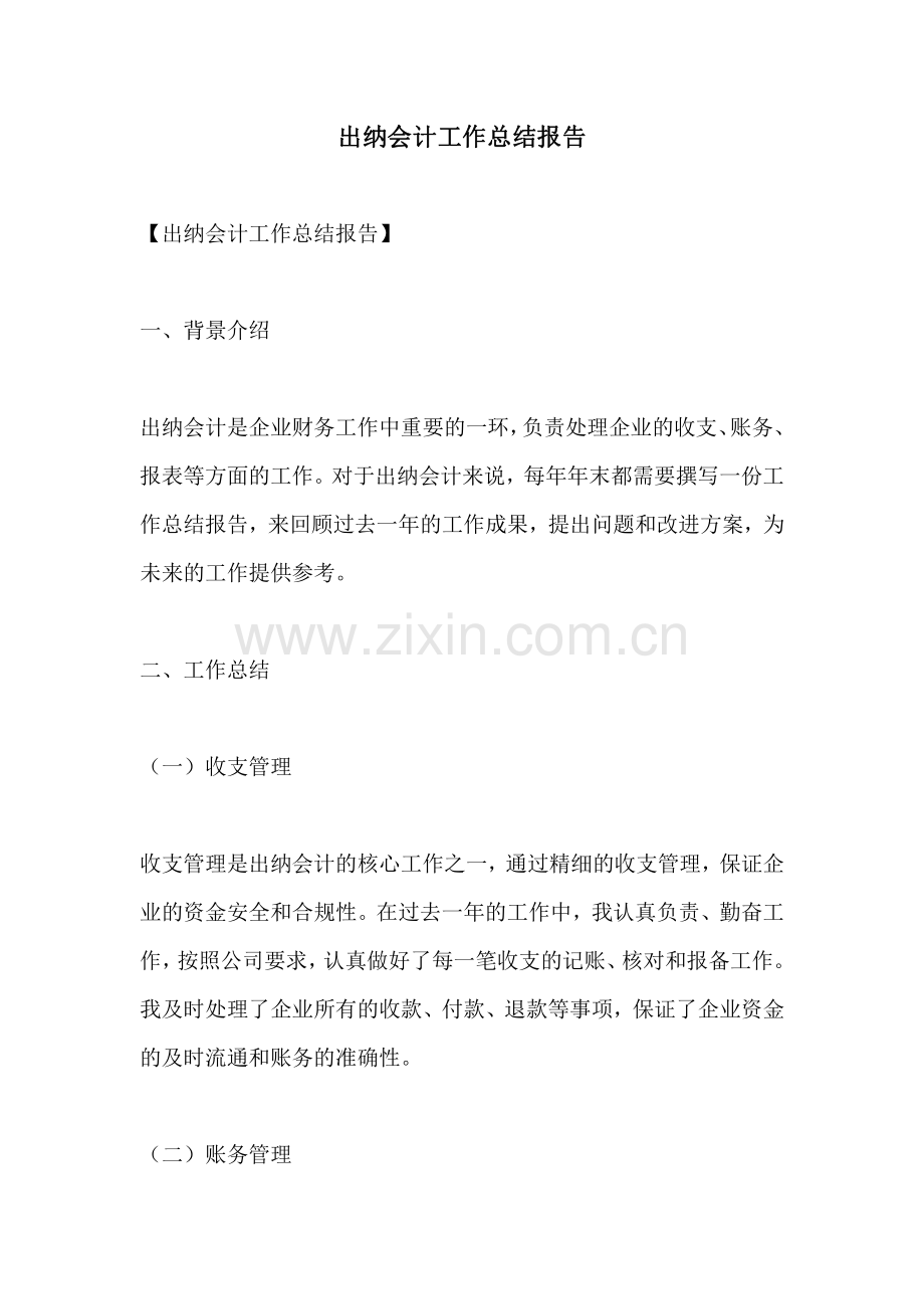 出纳会计工作总结报告.pdf_第1页