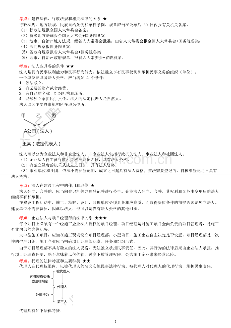 全国一级建造师法规知识点内部版.pdf_第2页