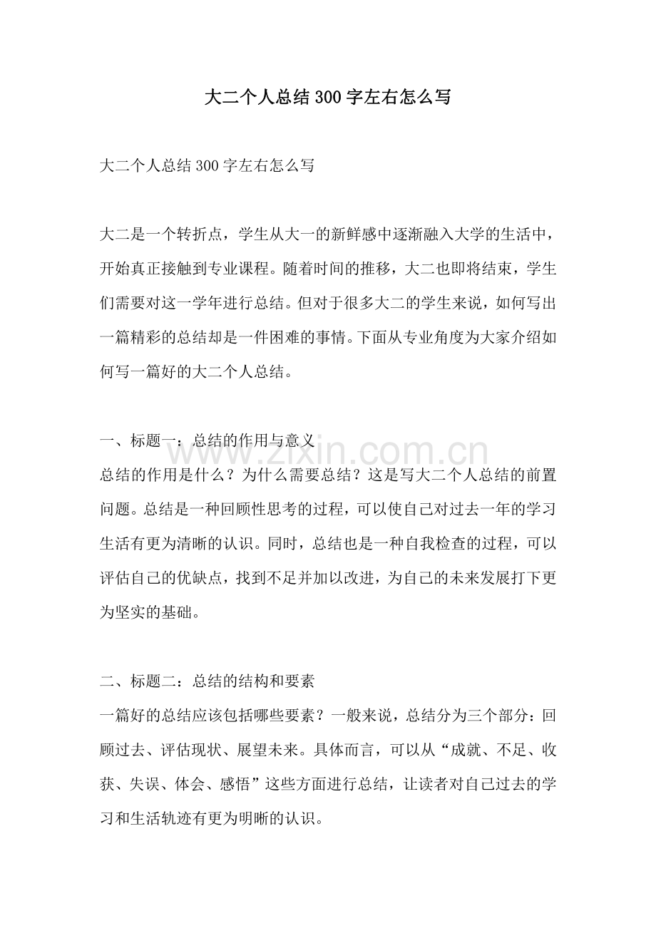 大二个人总结300字左右怎么写.pdf_第1页