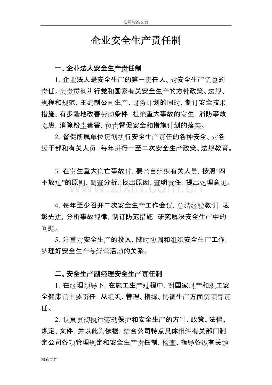 企业的安全生产责任制全套.pdf_第1页