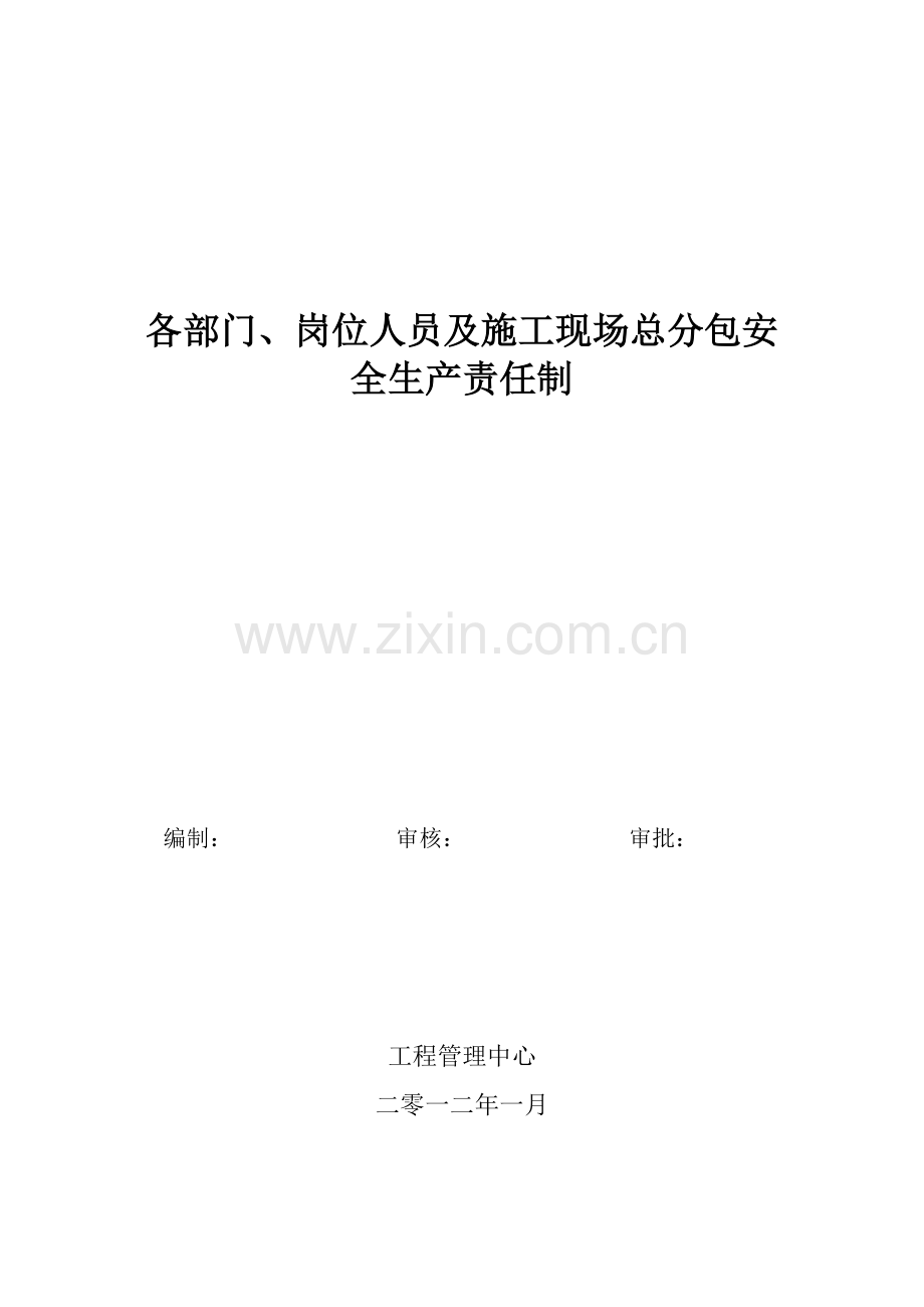 各部门、岗位人员及施工现场总分包安全生产责任制.pdf_第1页