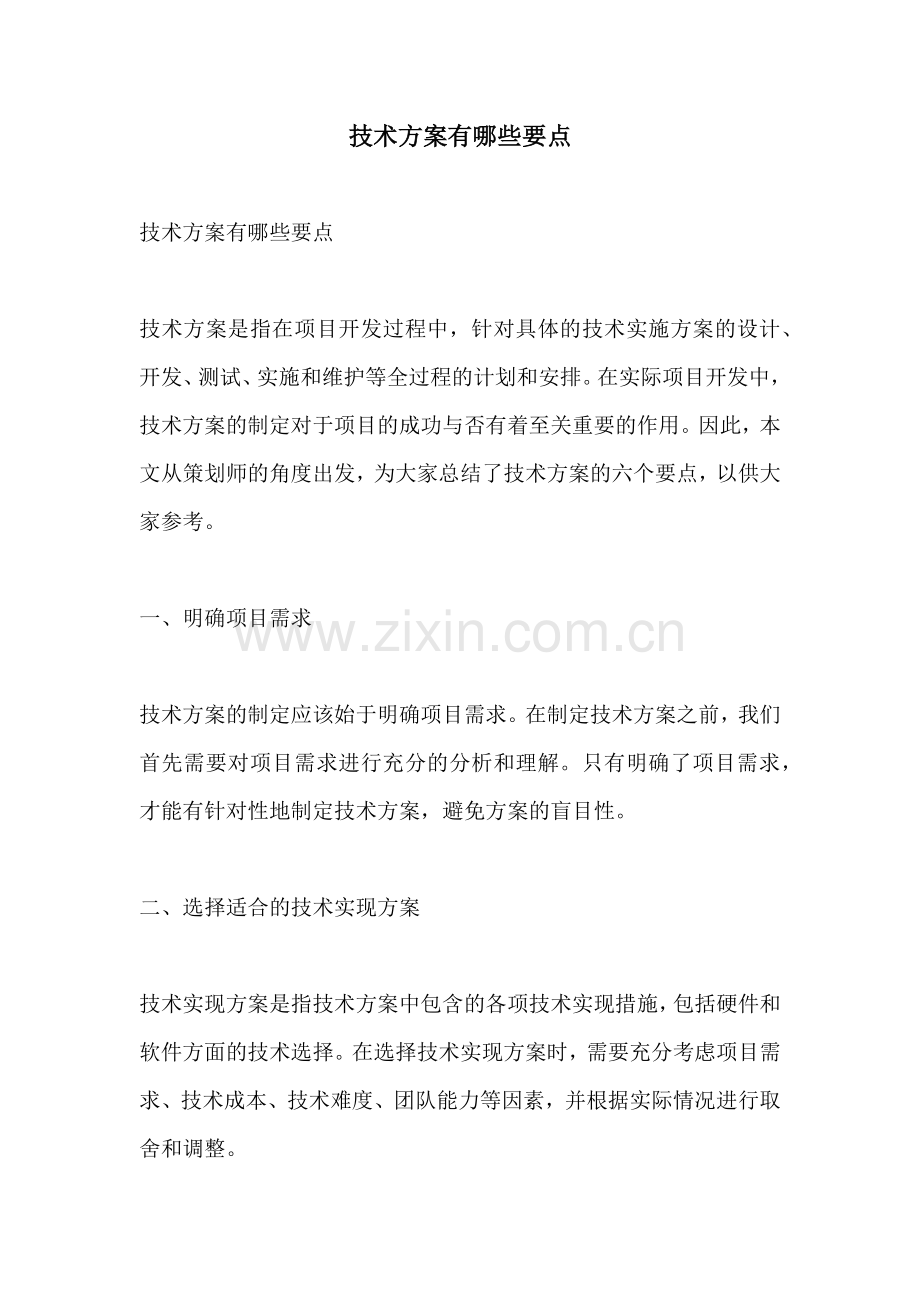 技术方案有哪些要点.docx_第1页