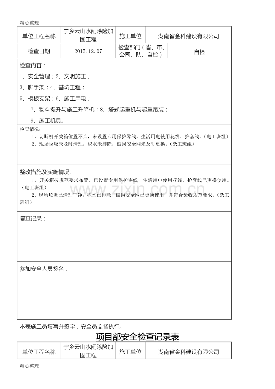 项目部安全检查记录表.doc_第3页