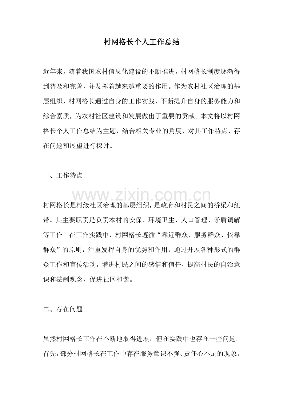 村网格长个人工作总结.pdf_第1页