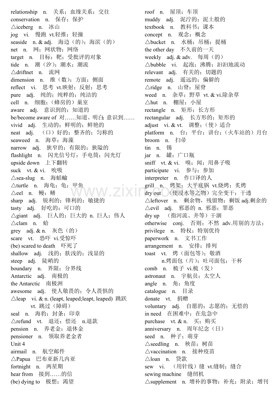 人教版高中英语选修七词汇表.doc_第3页