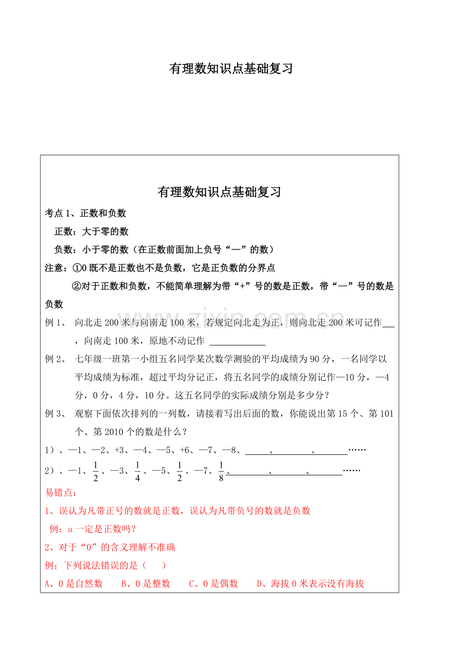 有理数知识点考点复习.pdf_第1页