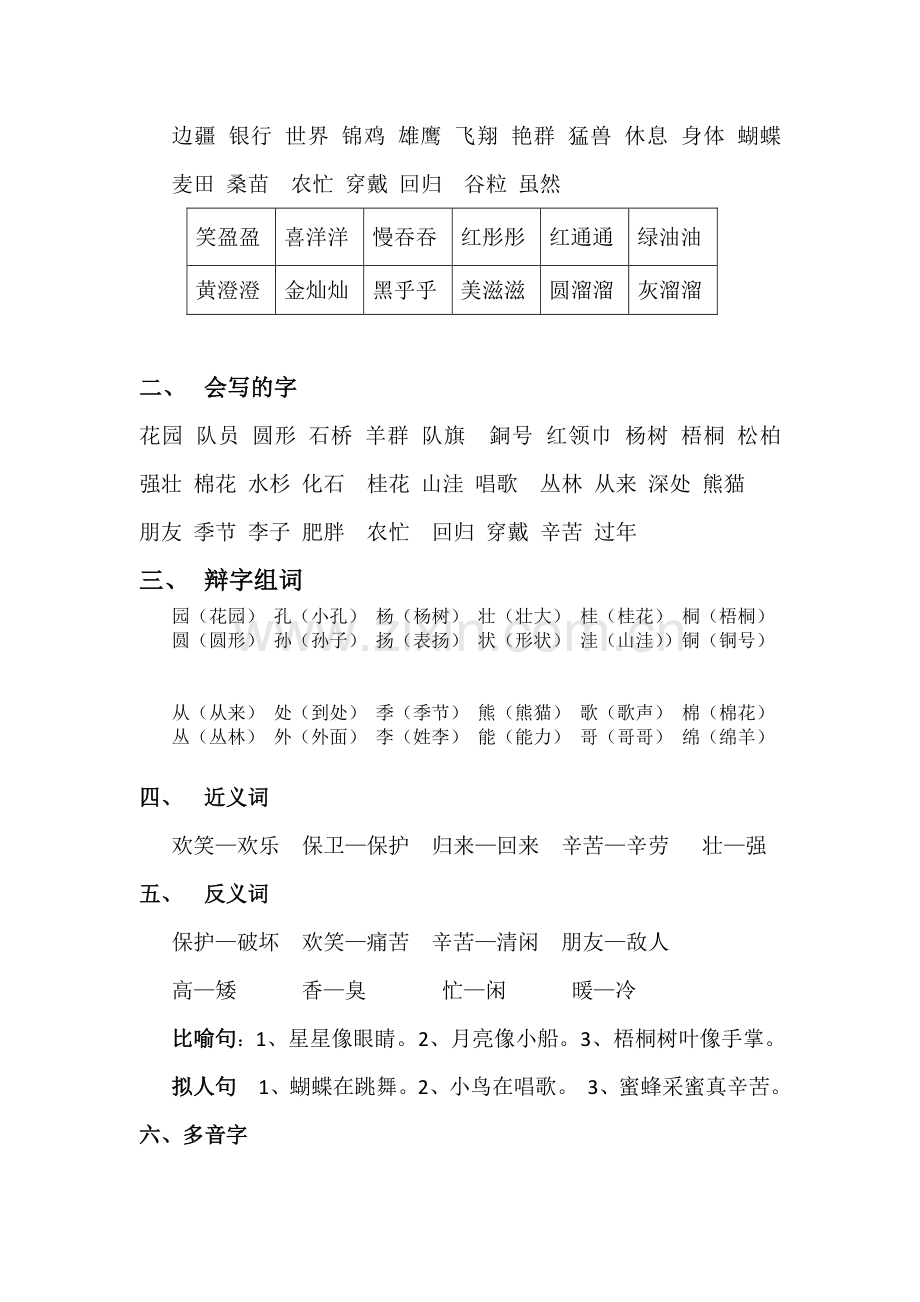 2019年部编版二年级上册语文知识点归纳汇总(很全).doc_第3页