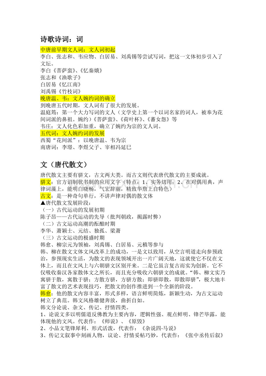 中国古代文学史知识点整理.pdf_第2页