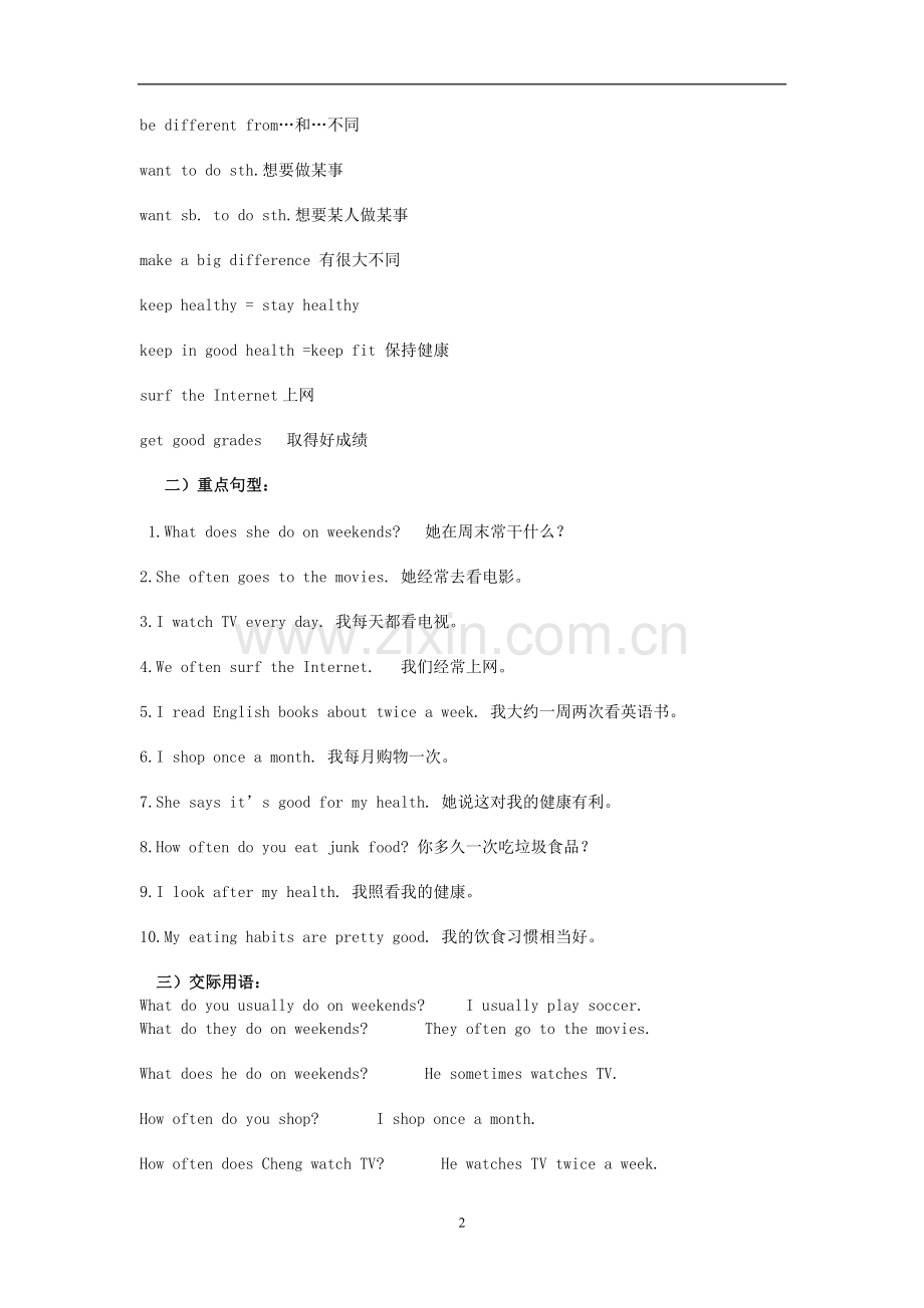 人教版八年级英语上册复习资料.doc_第2页