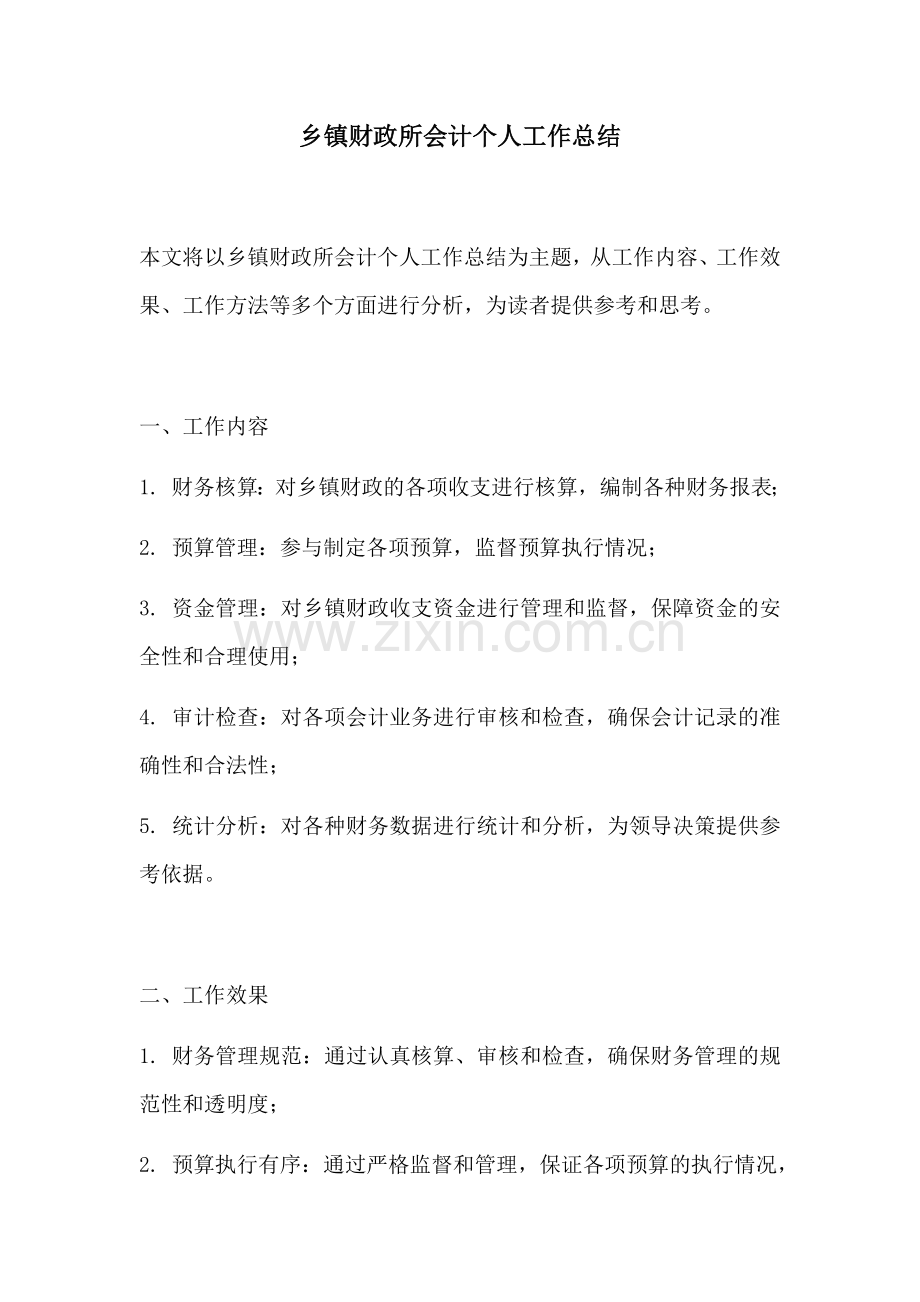 乡镇财政所会计个人工作总结 (2).docx_第1页