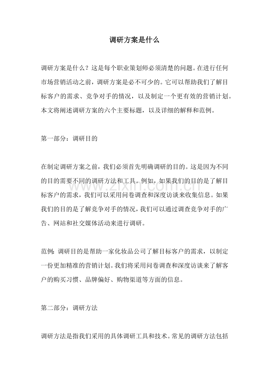 调研方案是什么.docx_第1页