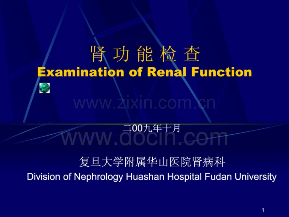 肾功能检查复旦大学附属华山医院.pptx_第1页