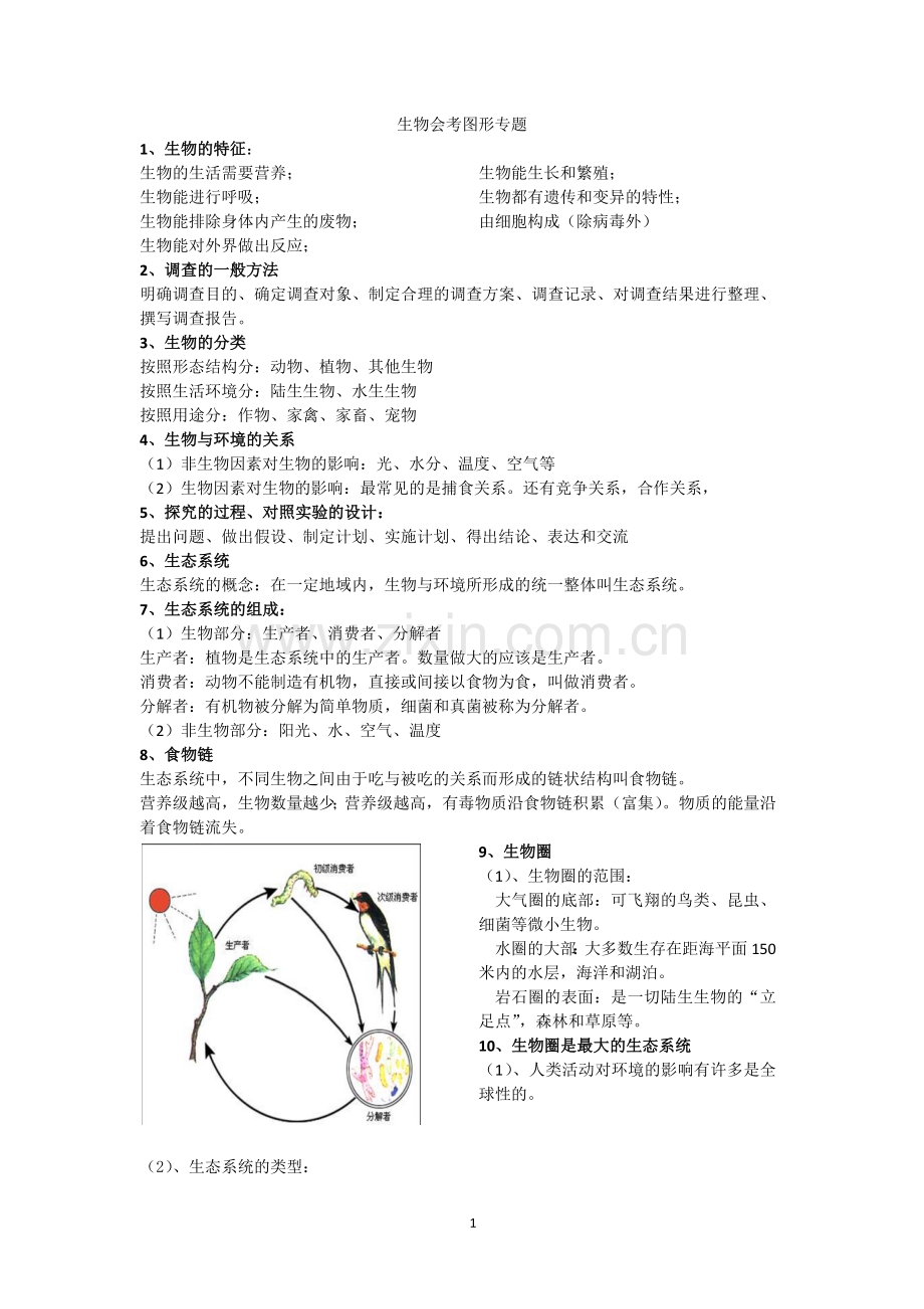 七年级上册生物重点知识汇总、期末总复习.doc_第1页