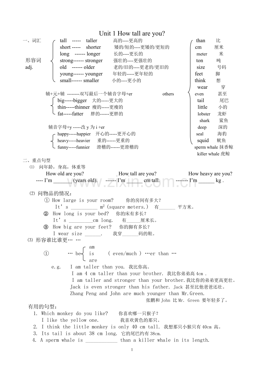 小学六年级英语下册知识点归纳及练习.pdf_第1页